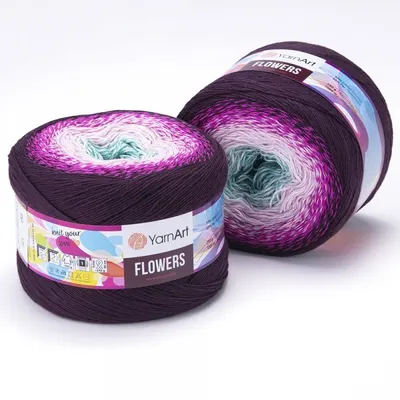 Produktbild von YarnArt Flowers 301: Farbverlaufsgarn, 1000m, 250g, Baumwolle-Acryl-Mix, Häkeln & Stricken