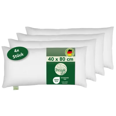 Produktbild von 4er Set Eco Microfaser Kopfkissen | 40 x 80 cm | DREAMSTAR Eco | Allergiker geeignet
