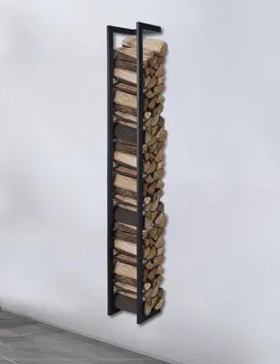 Zdjęcie produktu dla Półka ścienna na drewno kominkowe Lendo Online, 25x25x196 cm, czarna