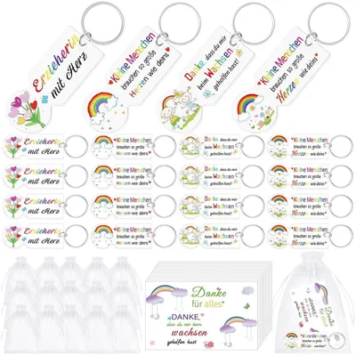 Produktbild von Einkaufswagenlöser Set 20 Stück Acryl Schlüsselanhänger mit Dankekarte & Organzabeutel