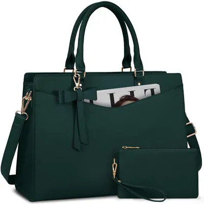 Image de Sac de travail pour femmes, avec pochette et compartiment pour ordinateur portable de 15,6 pouces