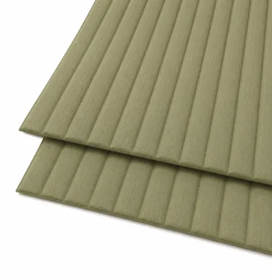 Produktbild von HOOZ® 3D Wandpaneele Selbstklebend in Samtoptik – Gepolsterte Wandverkleidung zum Kleben – Für Wohn- & Schlafräume – 69x277cm Schmalliniert Grün