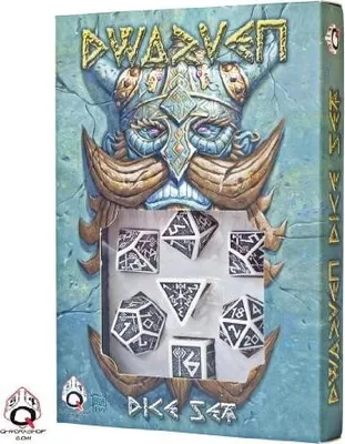 Obrázek produktu pro Sada 7 RPG kostek - trpasličí - bílo černé