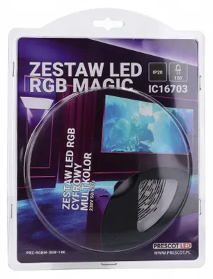 Productafbeelding van Prescot LED-strip set, RGB, Magic, 5 meter, 36W, met afstandsbediening