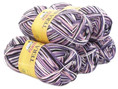 5 x 100g Strickgarn Häkelgarn TERA MULTI, Farbwahl - mehrfarbig bunt Farbverlauf