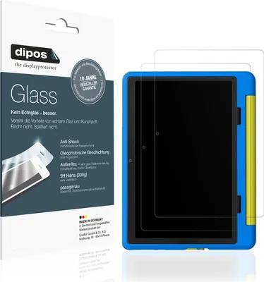 Produktbild von 2x Schutzfolie für Yicty Kinder Tablet matt - Anti-Shock 9H Folie dipos Glass Kunststoffglas