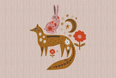 Produktbild von Tadessi Fototapete | Tiere | 4.00 m  x 2.70 m | Rosa | Gelb | Wandbild | Digitaldruck