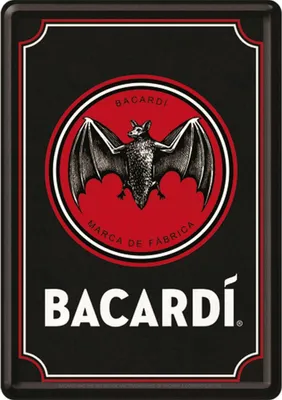 Produktbild von Nostalgic-Art - Blechpostkarte - Bacardi - Bacardi Logo Black