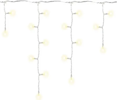 Produktbild von LED Eisregen-Lichterkette 600er warmweiß Trafo Timer Kabel transparent BA11449