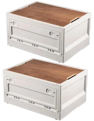 Produktbild von Set von 2 faltbaren Aufbewahrungsboxen 38L für Camping