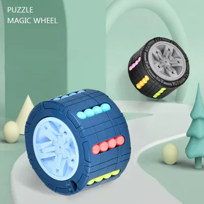 Immagine prodotto di puzzle 3D a forma di cubo, giochi di rotazione e scorrimento di fagioli magici, allevia lo stress per i bambini