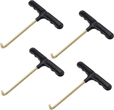 Immagine prodotto di Set di 4 ganci a T in metallo per trampolino con molla a spirale