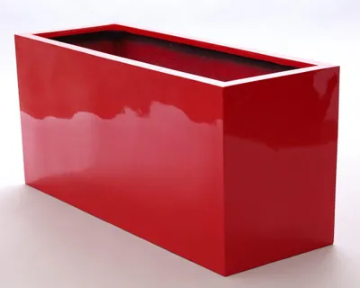 Produktbild von Elegant Einrichten | Pflanzkübel | Fiberglas | rechteckig | 84x30x40cm | hochglanz rot.