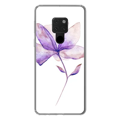 Produktbild von MuchoWow® Handyhülle Schutzhülle Hülle für Huawei P40 Lite Blumen - Aquarell - Lila Silikon Softcase Handy Hülle - Handy