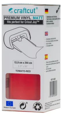 Produktbild von craftcut® Premium Plotterfolie matt 25 TOMATO-RED 13,9 x 244 cm