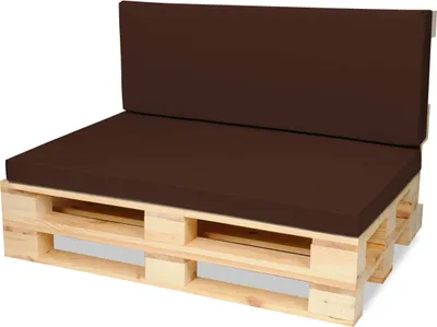 Produktbild von Palettenkissen Palettenauflagen Sitzkissen - 120x80 cm und Rückenlehne 120x40 cm - Outdoor und Indoor - braun