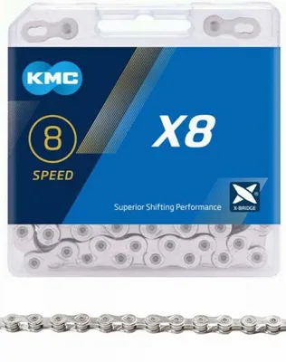 Produktbild von Fahrradkette KMC X 8 1/2" x 3/32" 114 Glieder silber/silber EK