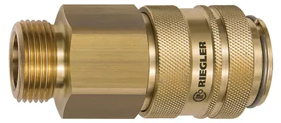 Produktbild von Riegler Schnellverschlusskupplung NW 19, Messing blank, G 1 AG