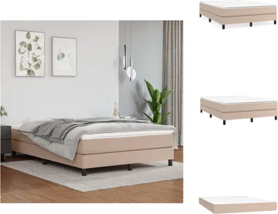 Produktbild von vidaXL Boxspringbett Matratze Cappuccino-Braun 140x200cm Kunstleder -  Betten & Bettgestelle