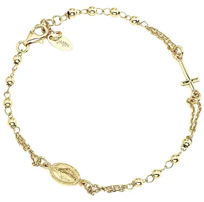 Produktbild von Vergoldetes Silberarmband Rosenkranz BROG3