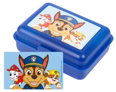 Produktbild von Paw Patrol Brotdose - Chase, Marshall & Rubble Lunchbox Butterbrotdose mit Trennwand Blau