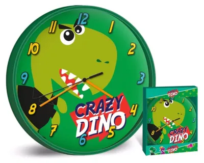 Obrázek produktu pro Zegar ścienny 25cm Dinosauři KL10770 Kids Euroswan