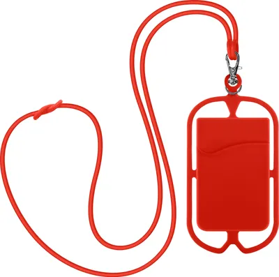 Produktbild von Avizar, Universelle Smartphone-Schutzhülle mit Kette und Kartenfach NeckPouch, Rot