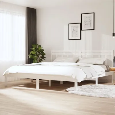 Produktbild von The Living Store Massivholzbett Weiß 180x200 cm