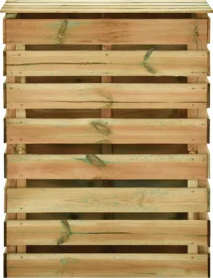 A close-up view of a wooden storage box.