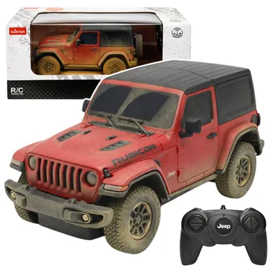 Obrázek produktu pro Jeep Wrangler Rubicon-zablácený dálkově ovládaný Rc Car Red Rastar 1:24