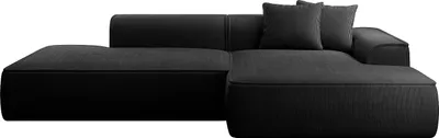 Produktbild von Ecksofa - Ecke rechts - Cord - Schwarz - ERYNEL