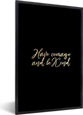 Produktbild von MuchoWow® Gerahmtes Poster Zitate - Selbstvertrauen - Gold - Schwarz 60x90 cm - Poster mit Schwarzem Bilderrahmen Wandposter Rahmen Foto Bilder - Kunst
