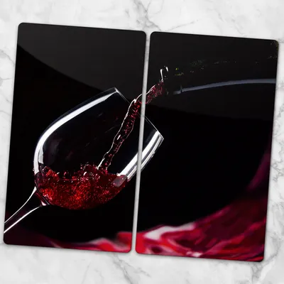 Produktbild von Glas-Herdabdeckplatten Glaskeramikkochfeld-Abdeckung Spritzschutz Glas 2x30x52 cm - Wein