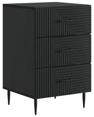 Image de vidaXL Table de chevet noire 43 x 41 x 66,5 cm en aggloméré