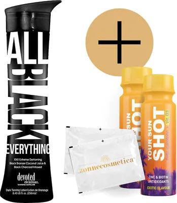 Produktbild von Devoted Creations - All Black Everything + 2 Your Sun Shots + 2 Erfrischende tücher