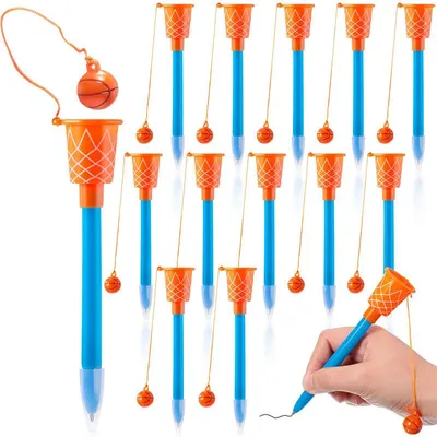 Produktbild von Basketball Kugelschreiber Set 20 Stück, Sport Motiv Gelstifte mit Basketballkorb, 0,7mm Schreibstifte für Kinder Schule Party