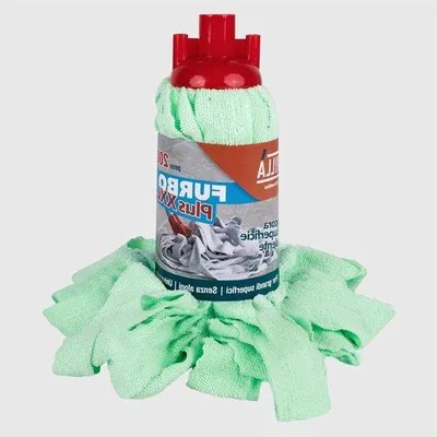 Productafbeelding van Reservemop Microvezel - Vervangende Dweil - Vloeren Reinigen - Hoog Absorptievermogen - 35 cm - Groen