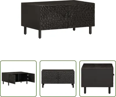Produktbild von The Living Store Couchtisch Schwarz 80x50x40 cm Massivholz Mango