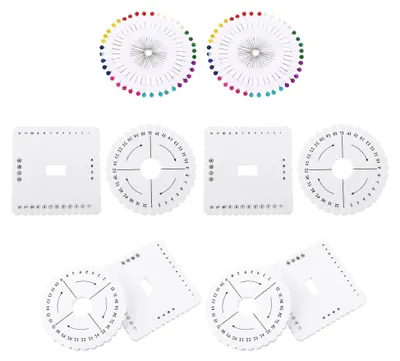 Produktbild von Eva Schaumstoff Webbrett Satz 10x10cm Rund Quadratisch mit Stecknadeln Selbstgemacht Armband Flechtbrett für Handarbeiten Makramee Tragbares Kordelstrick Werkzeug für Anfänger