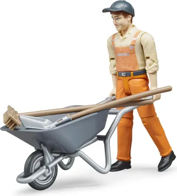 Produktbild von Bruder bworld Figurenset Kommunalarbeiter, 4-tlg., Schubkarre, Spielfigur, Modell, Spielzeug, 62130