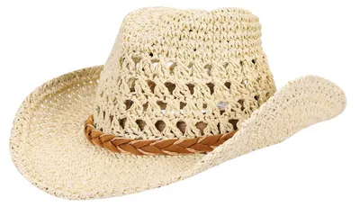 Produktbild von Panama Strohhut mit breiter Krempe, Anti-UV, atmungsaktiv, rollbar, Beige, Kindergröße 50-54