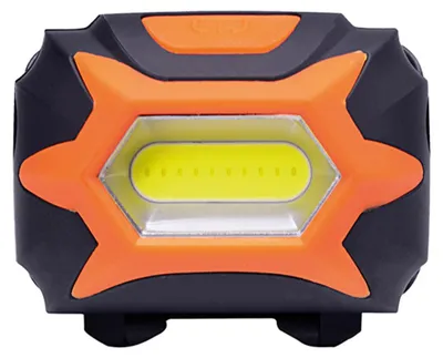Produktbild von Solight WH25, Stirnband-Taschenlampe, Schwarz, Orange, Kunststoff, IP44, COB LED, 1 Lampen