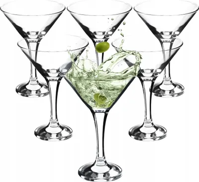Obrázok produktu pre Sada pohárov na martini – koktejlové poháre – 175 ml – sada 6 ks – sklo – na nápoje