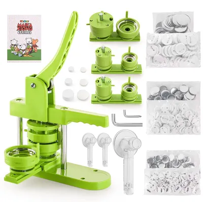 Produktbild von Knopfmaschine Button Maker Badgemaschine - 1 Zoll, 1,25 Zoll und 2,25 Zoll - Mit 300 Teilen und Zauberbuch
