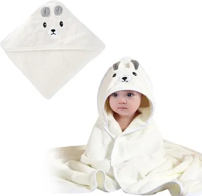 Produktbild von Ibenzoa® Kapuzen-Badetuch für Babys – weiche, atmungsaktive Microfaser, saugfähig & schnelltrocknend, 80 x 80 cm