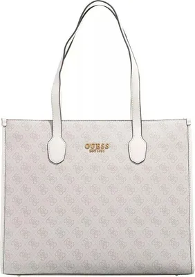 Produktbild von Guess Silvana Frauen 4G Logo Druck Kunstleder Tote Handtasche Weiß Gold – Einheitsgröße / Weiß Beige