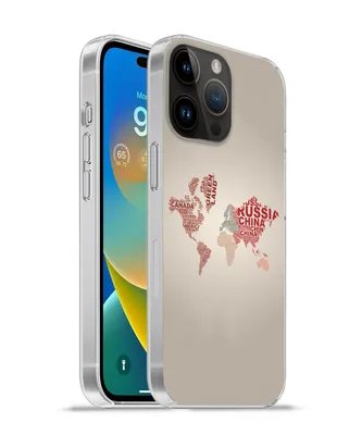 Produktbild von MuchoWow® Handyhülle Schutzhülle Hülle für Apple iPhone 14 Pro - Softcase Weltkarte - Karte - Briefe Silikon Softcase Handy Hülle - Umschlag