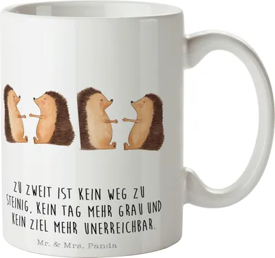 Produktbild von Mr. & Mrs. Panda Kaffeebecher Hochzeit Igel - Weiß - Geschenk, haferl, Liebe, Freundin, Tasse, schöne, Trinkbecher, Hochzeitskarte, Pott, Becher