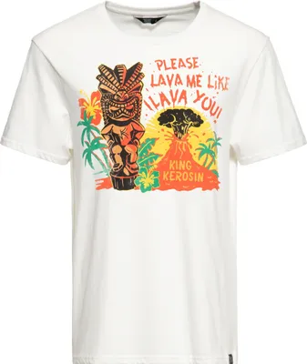 Produktbild von KING KEROSIN Classic T-Shirt Mit Retro Frontprint Lava Weiß L