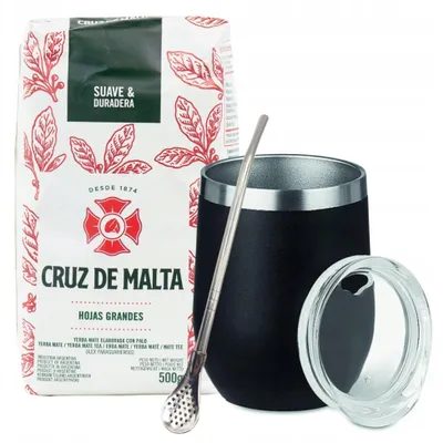 Image de Kit de démarrage Yerba Mate Cruz de Malta + accessoires : matero et bombilla